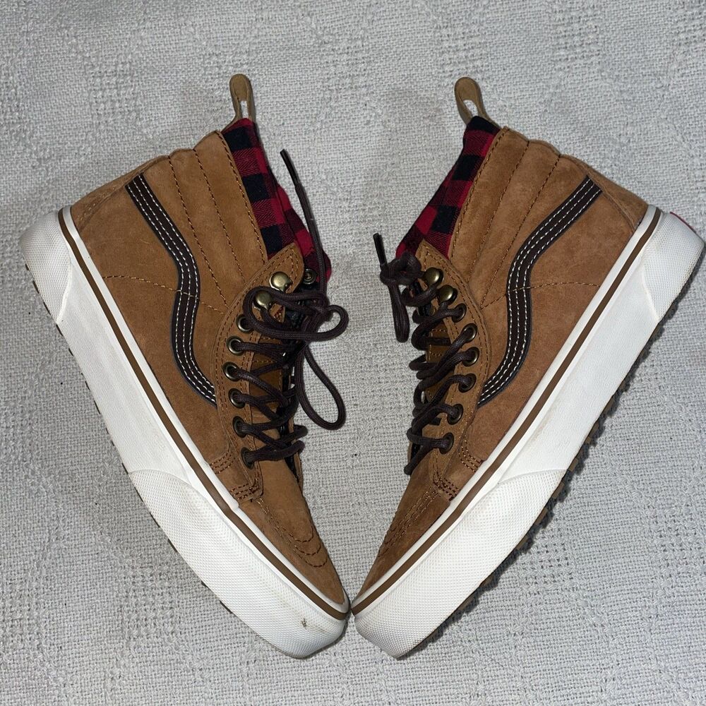 Vans Off The Wall Men’s Ankle Top Sneakers Size 5 M Brown Leather Skateboard